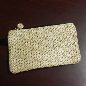 Mini straw bag wristlet
